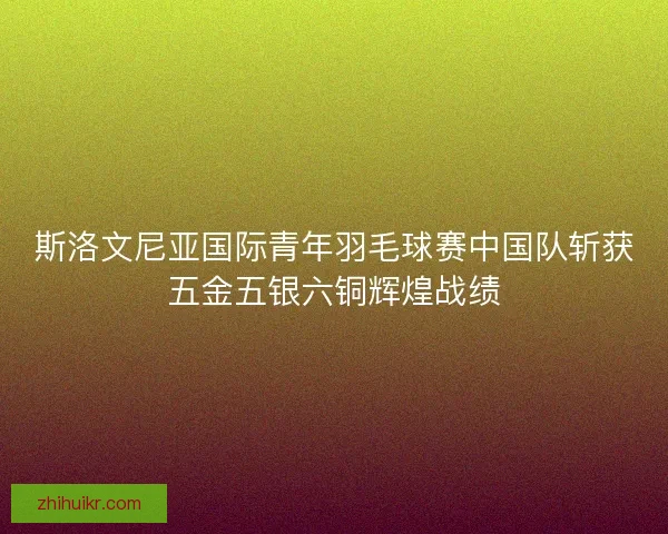 斯洛文尼亚国际青年羽毛球赛中国队斩获五金五银六铜辉煌战绩